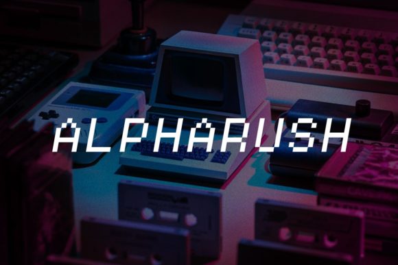 Alpharush: A Retro Bitmap Font for Pixel Art and 8bit Games